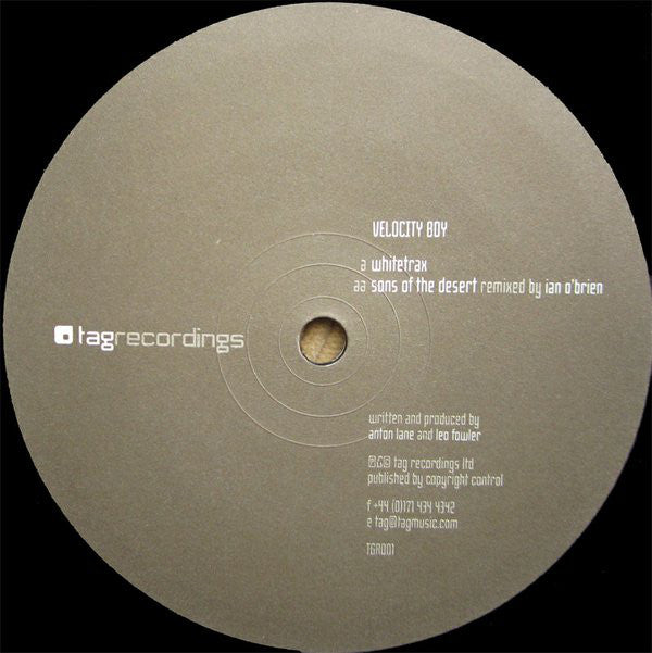 Velocity Boy : Whitetrax / Sons Of The Desert (12")