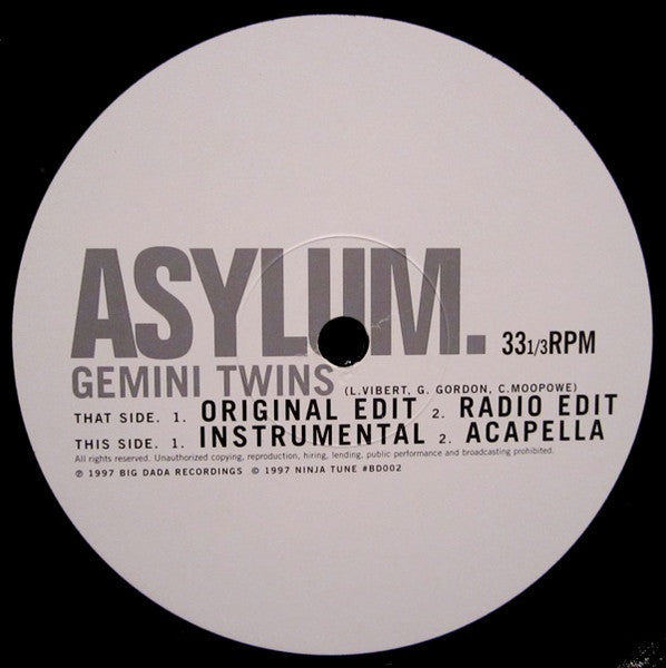 Asylum (5) : Gemini Twins (12")