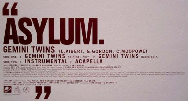 Asylum (5) : Gemini Twins (12")