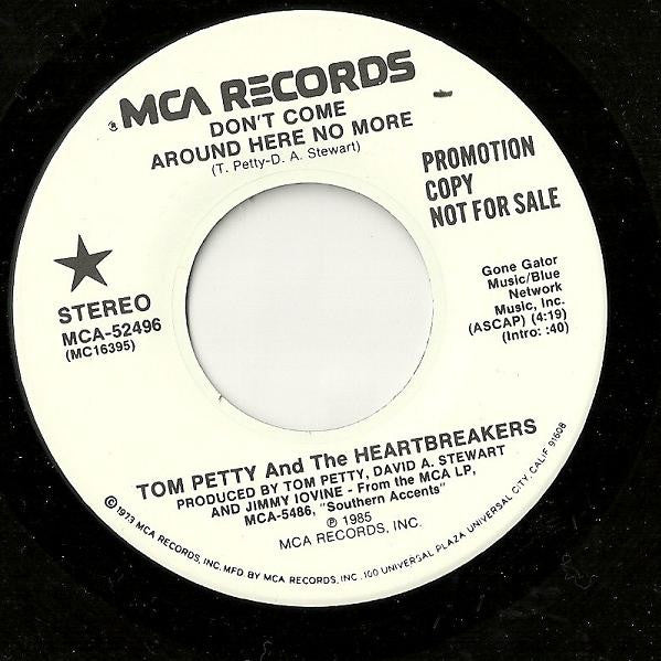 Tom Petty And The Heartbreakers : Don't Come Around Here No More (7", Single, Promo)