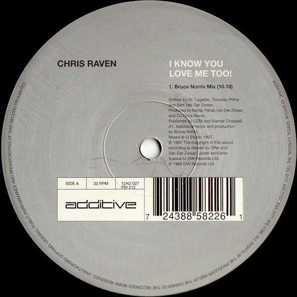 Chris Raven : I Know You Love Me Too! (12")