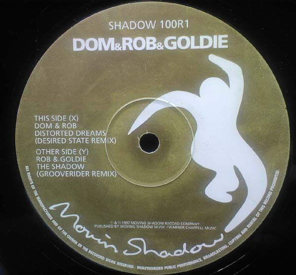 Dominic Angus & Rob Playford & Goldie : Shadow 100 (Remixes By Desired State & Grooverider) (12", Ltd)