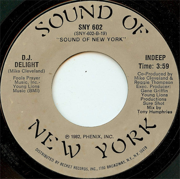Indeep : Last Night A D.J. Saved My Life (7", Styrene)