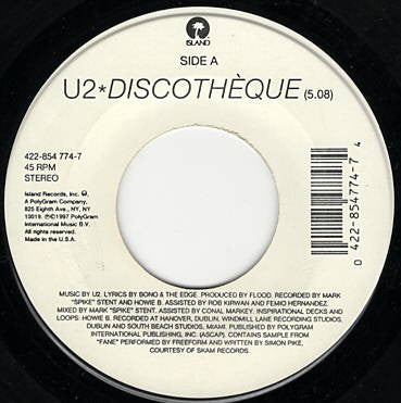 U2 : Discothèque (7")