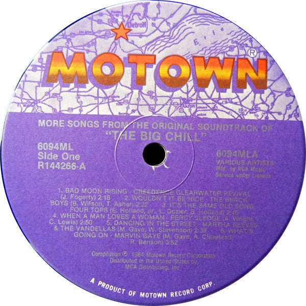 Various : More Songs From The Original Soundtrack Of The Big Chill (LP, Comp, Club)