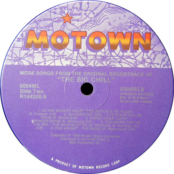 Various : More Songs From The Original Soundtrack Of The Big Chill (LP, Comp, Club)