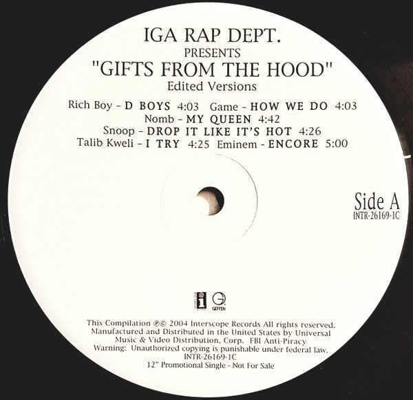 Various : IGA Rap Dept. Presents Gifts From The Hood (2xLP, Comp, Promo)