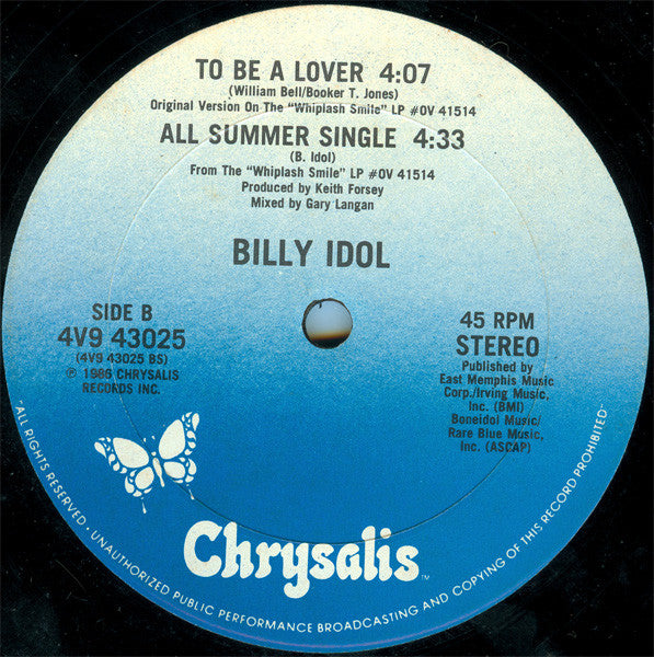 Billy Idol : To Be A Lover (12")