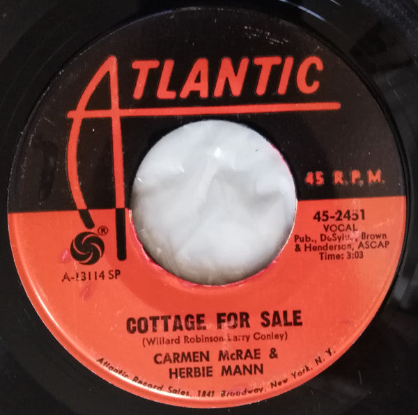 Carmen McRae & Herbie Mann : Live For Life / Cottage For Sale (7", Single, SP )