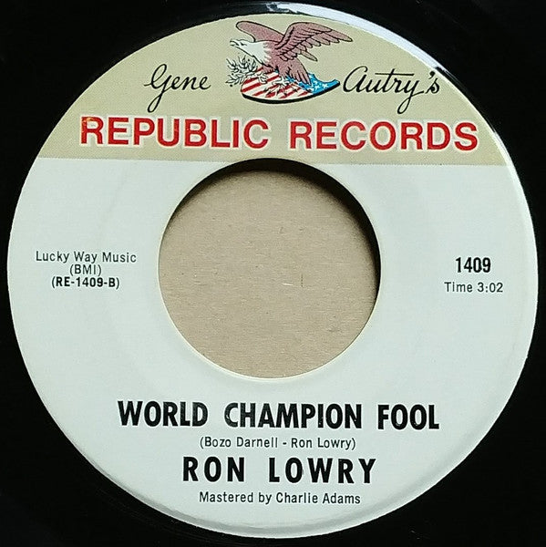 Ron Lowry : Marry Me (7", Single)