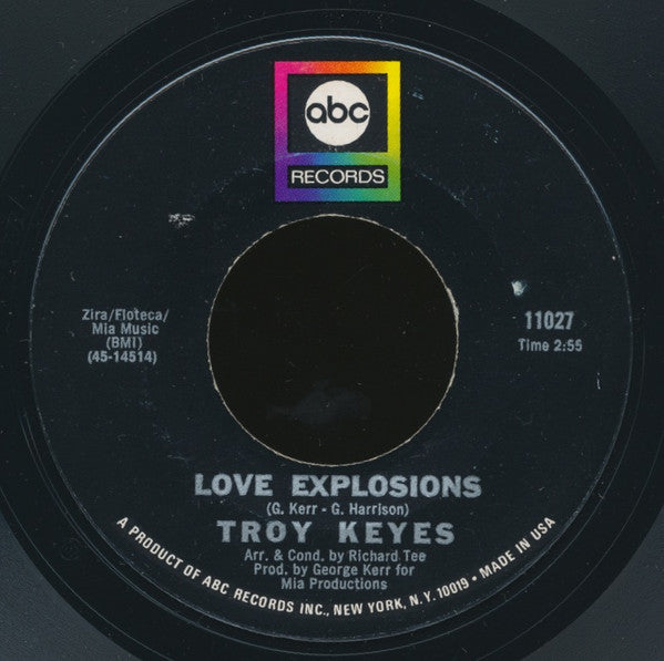 Troy Keyes : Love Explosions (7", Styrene, Mon)