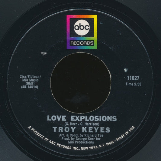 Troy Keyes : Love Explosions (7", Styrene, Mon)