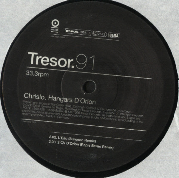 Chrislo* : Hangars D'Orion (12")