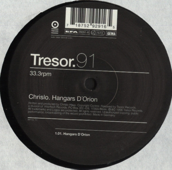 Chrislo* : Hangars D'Orion (12")