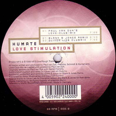 Humate : Love Stimulation (Remixes) (12")
