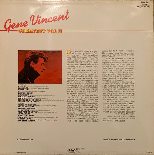 Gene Vincent : Gene Vincent Greatest Vol. II (LP, Comp)