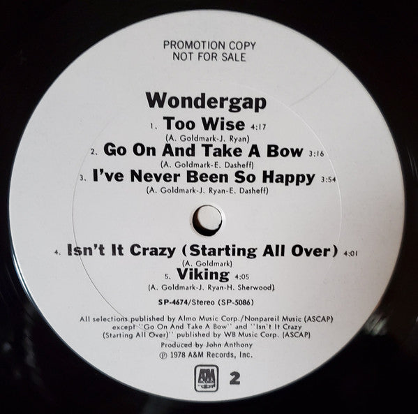 Wondergap : Wondergap (LP, Album, Promo)