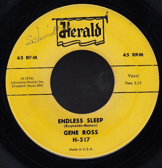 Gene Ross : Endless Sleep (7")