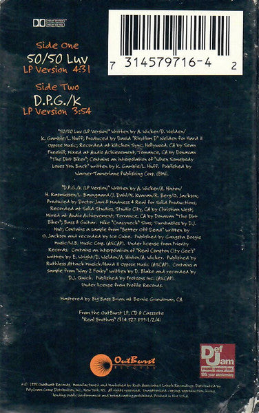 B.G. Knocc Out & Dresta : 50/50 Luv (Cass, Single)