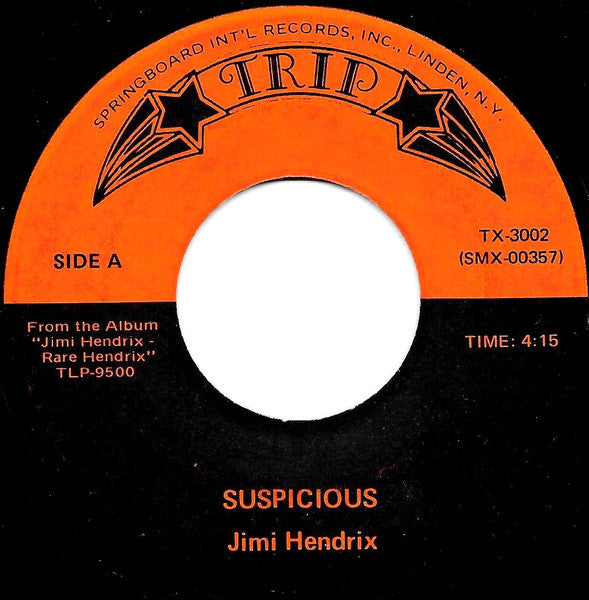 Jimi Hendrix : Suspicious (7", Single)
