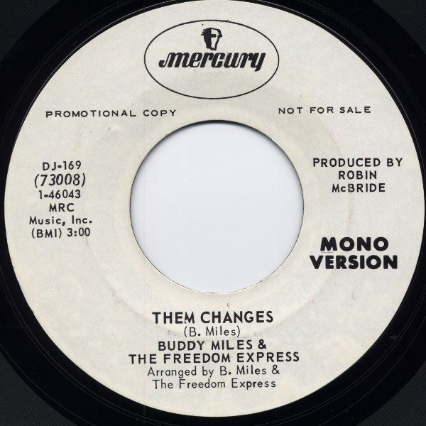 Buddy Miles & The Freedom Express : Them Changes (7", Promo)