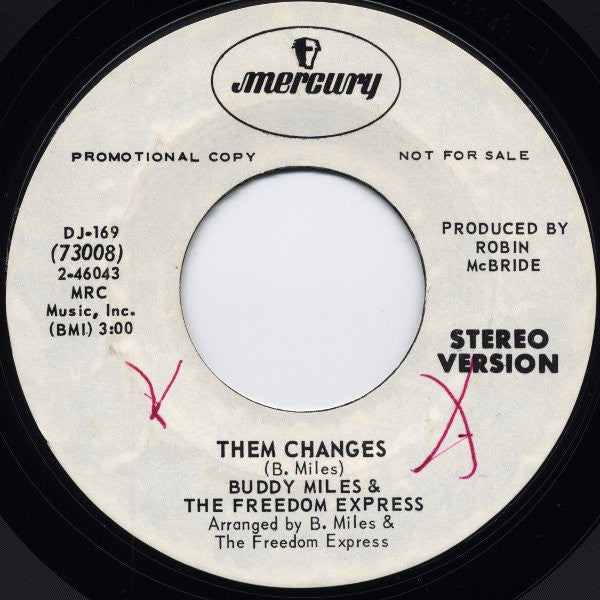 Buddy Miles & The Freedom Express : Them Changes (7", Promo)