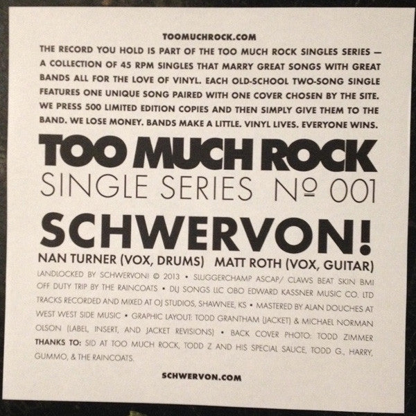 Schwervon! : Landlocked (7", Single, Ltd)
