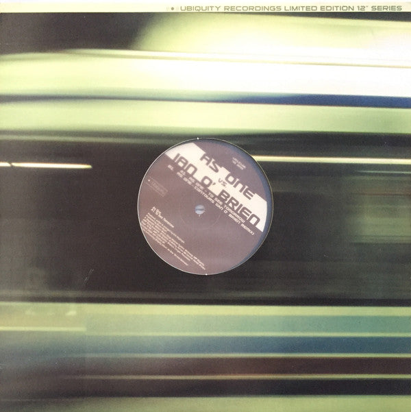As One Vs. Ian O'Brien : To See Tomorrow / Contours (12", Ltd)