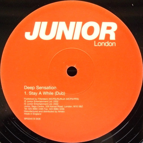 Deep Sensation : Stay A While (12")