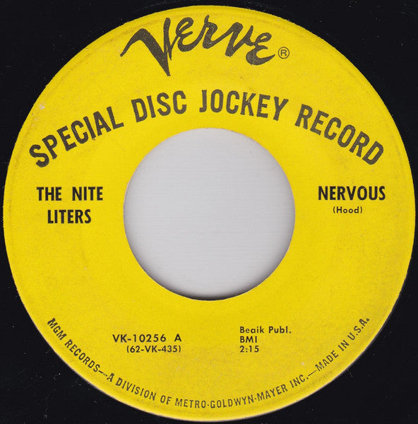 The Nite Liters* : Nervous / Jealous Heart (7", Promo)