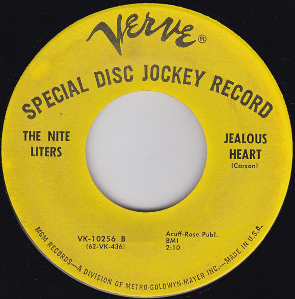 The Nite Liters* : Nervous / Jealous Heart (7", Promo)