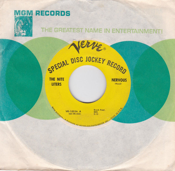 The Nite Liters* : Nervous / Jealous Heart (7", Promo)