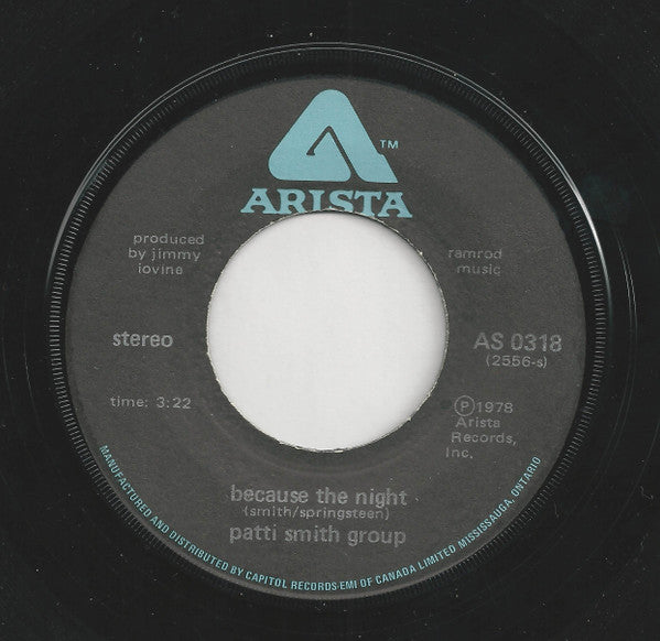Patti Smith Group : Because The Night / God Speed (7", Single)