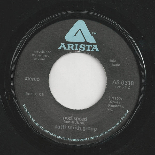 Patti Smith Group : Because The Night / God Speed (7", Single)