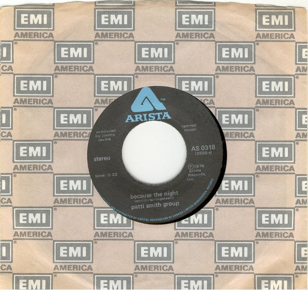 Patti Smith Group : Because The Night / God Speed (7", Single)