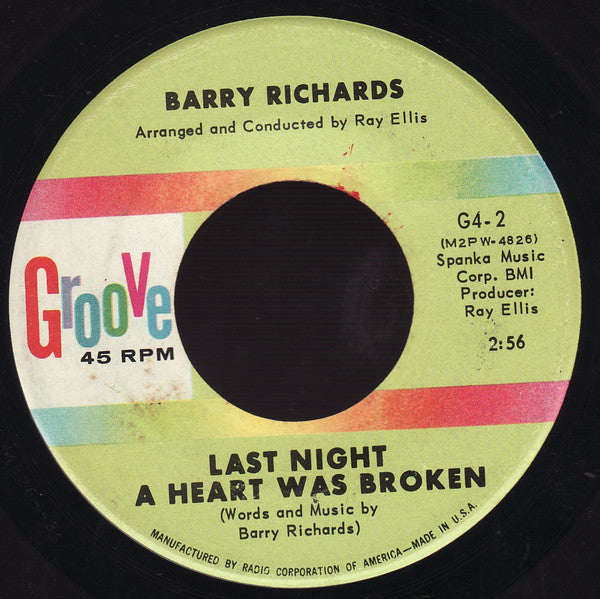 Barry Richards : Last Night A Heart Was Broken / What Are You, Some Kind Of Nut? (7", Single)