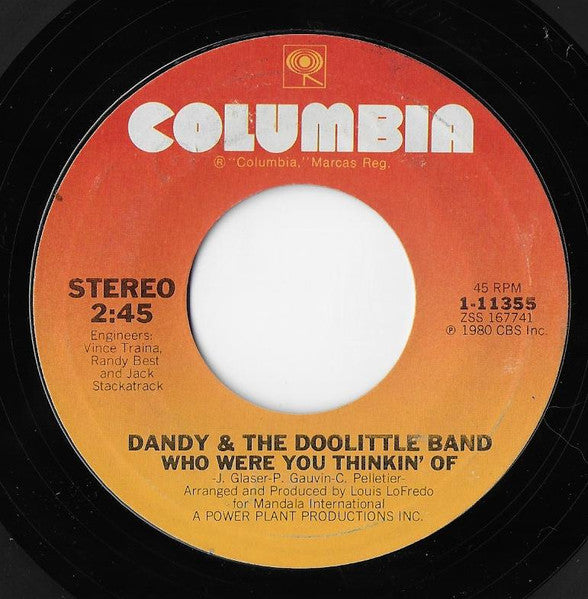 The Doolittle Band : Who Were You Thinkin' Of (7", Single)