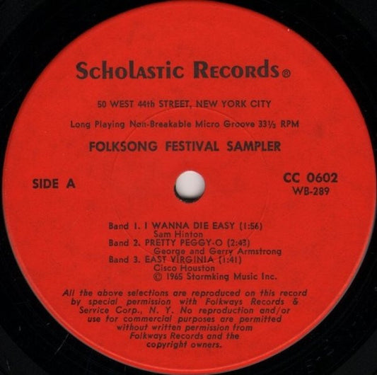 Various : Folksong Festival Sampler (7", Comp, Smplr)