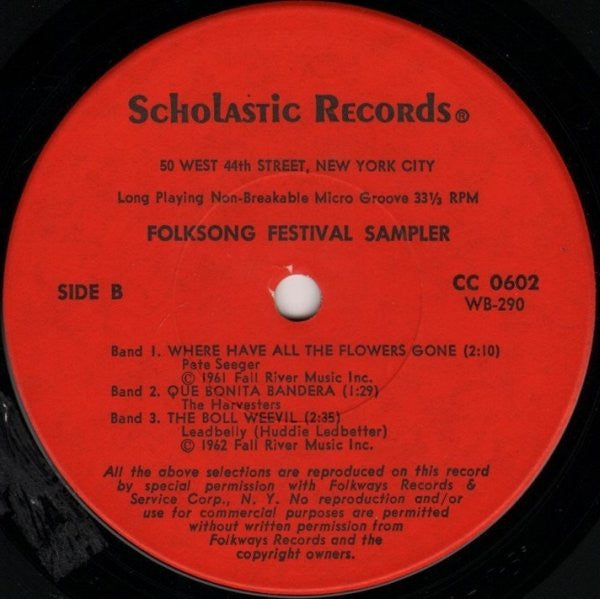 Various : Folksong Festival Sampler (7", Comp, Smplr)