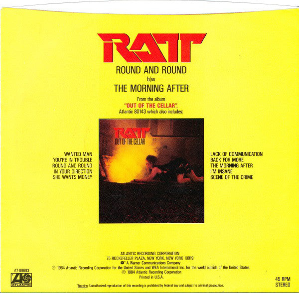 Ratt : Round And Round (7", Single)