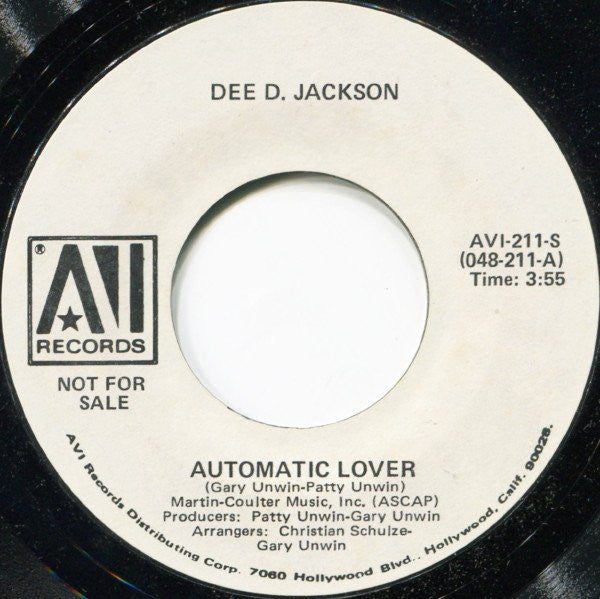 Dee D. Jackson : Automatic Lover (7", Single, Promo)