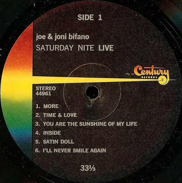Joe* & Joni Bifano : Saturday Nite Live (LP, Album)