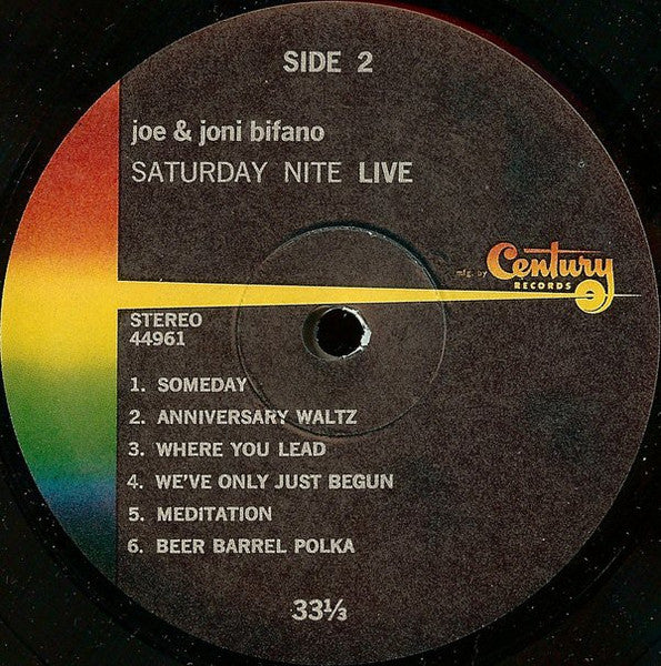 Joe* & Joni Bifano : Saturday Nite Live (LP, Album)