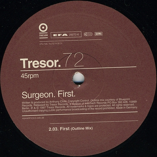 Surgeon : First (12", RE, Bro)