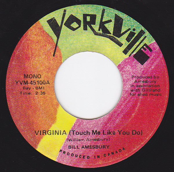Bill Amesbury : Virginia (Touch Me Like You Do) (7", Single, Mono)