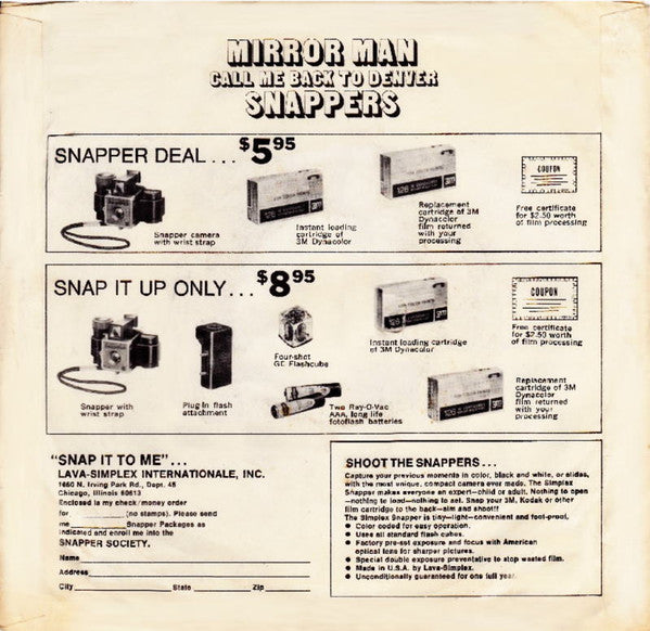 Snappers (3) : Mirror Man (7", Single, Promo)