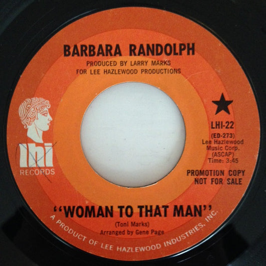 Barbara Randolph : Woman To That Man (7", Single, Promo)