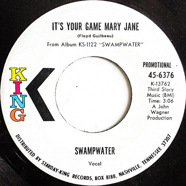 Swampwater : It's Your Game Mary Jane / Take A City Bride (7", Single, Promo)
