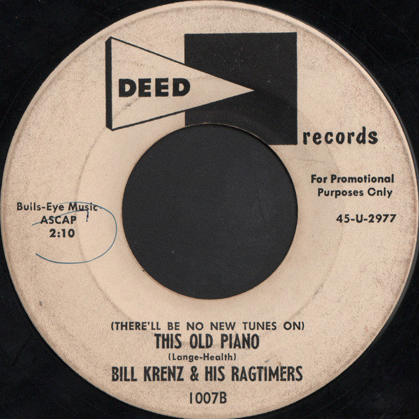 Bill Krenz & His Ragtimers : Goofus (7", Promo)