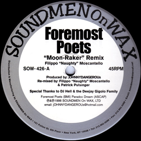Foremost Poets : Moon-Raker Remix (12")